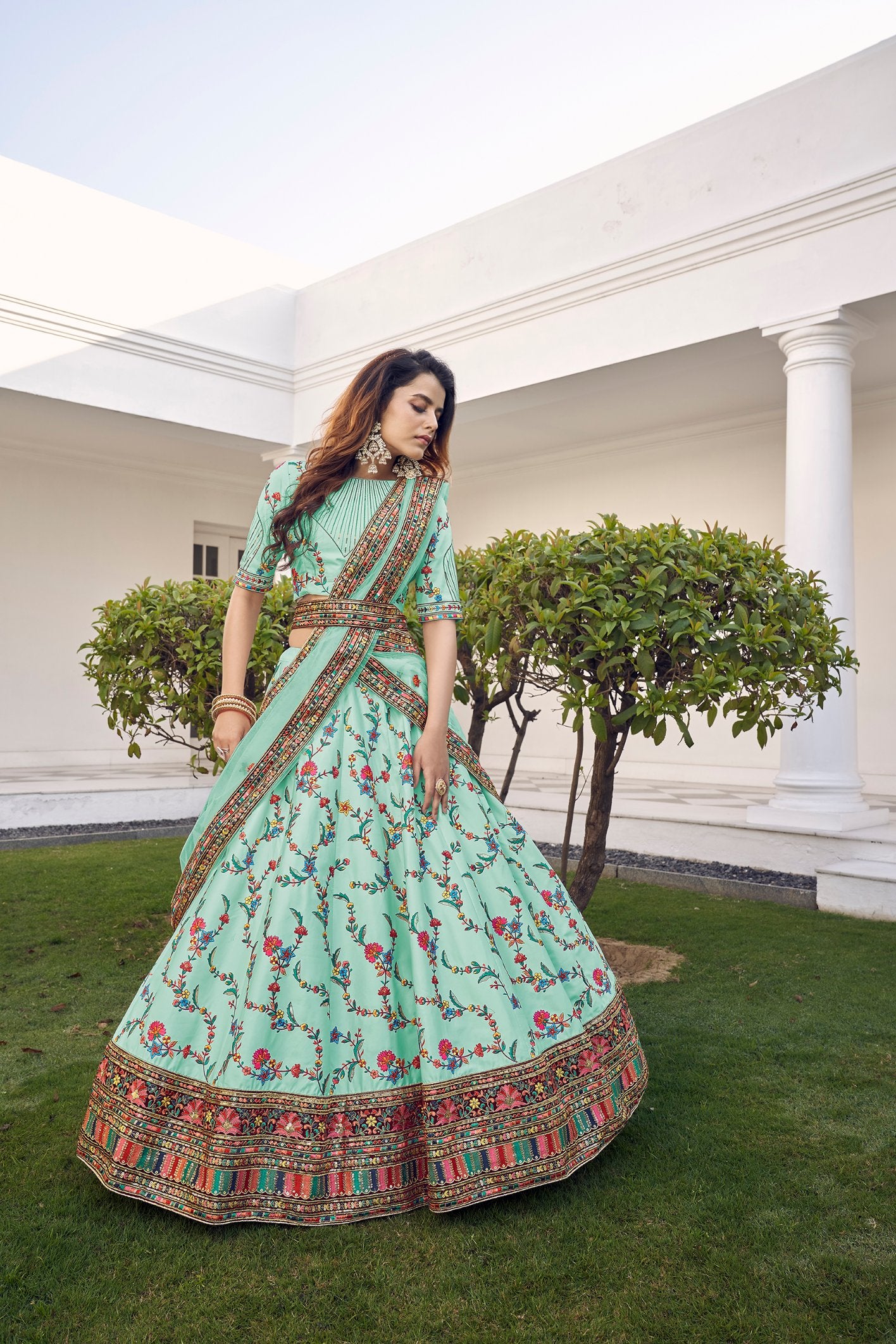 Pista Green Lehenga For Wedding