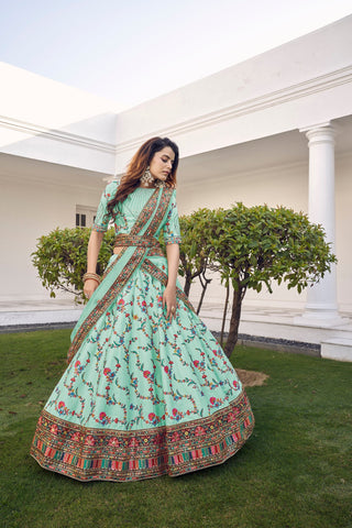 Pista Green Lehenga For Wedding