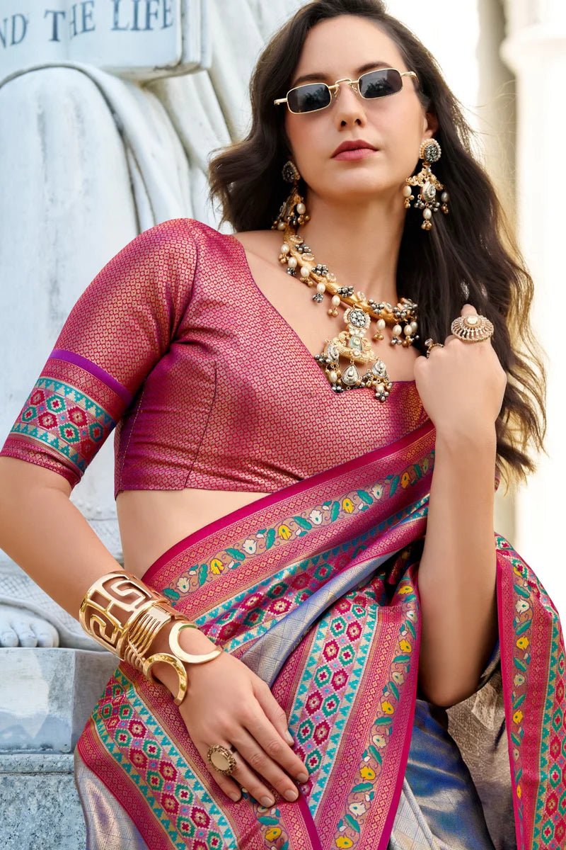 Grey colour saree for wedding
