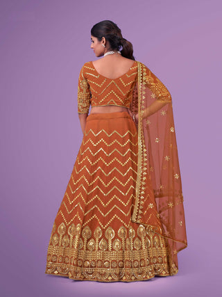 Orange bridal Lehenga with Price