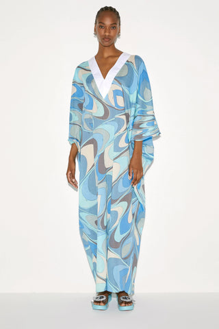 cotton blend kaftan dress