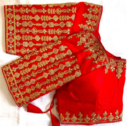 Red color phantom silk blouse for women