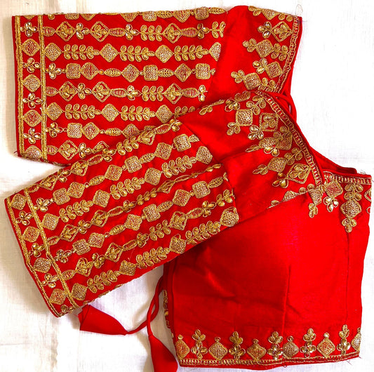 Red color phantom silk blouse for women