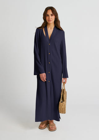 Premium Navyblue Kaftan Set For Women