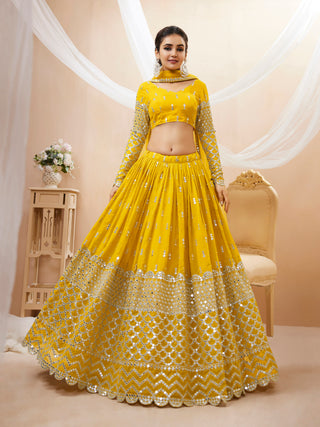 ready to wear yellow lehenga for wedding