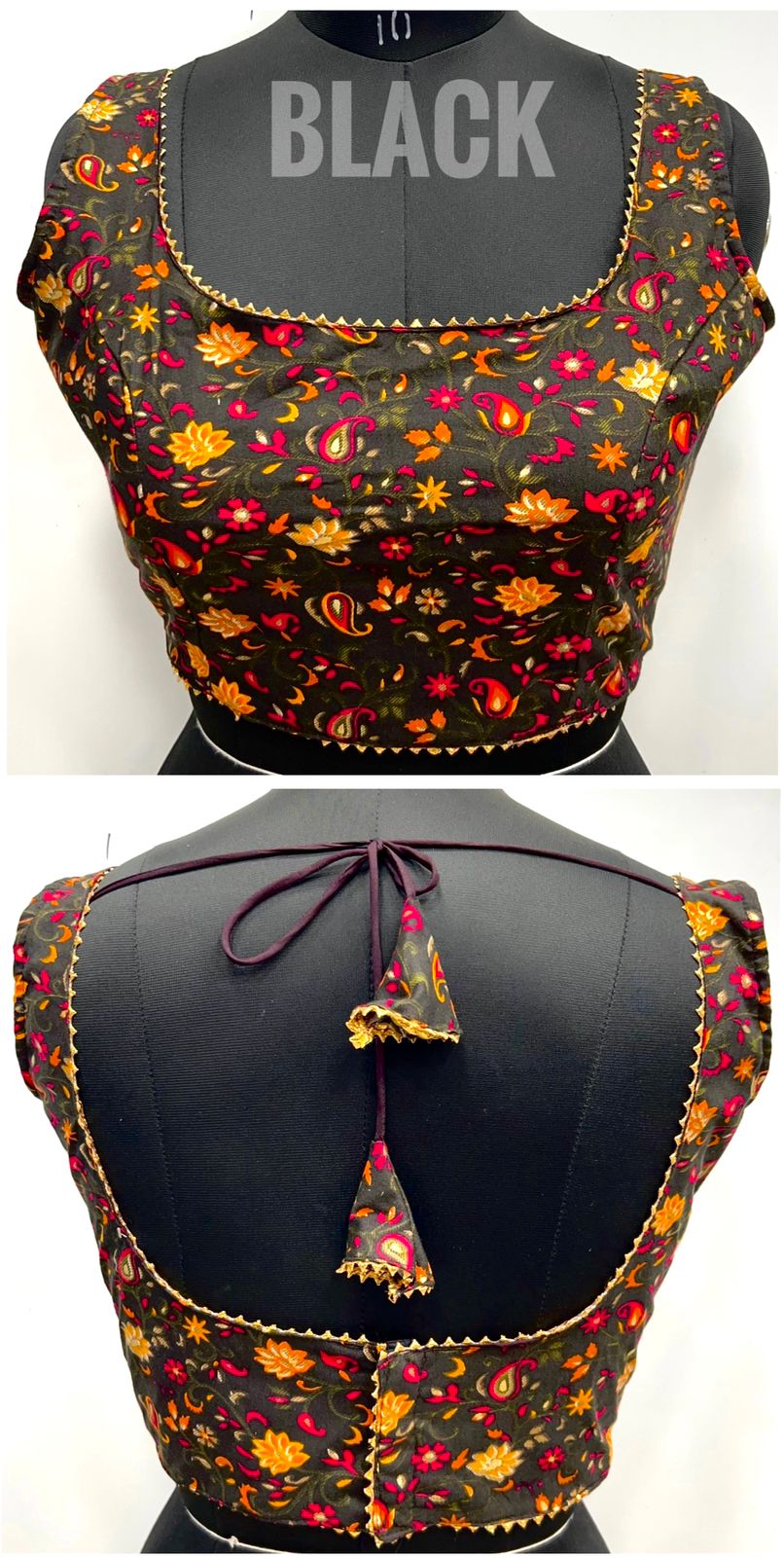Black color cotton rayon blouse for women