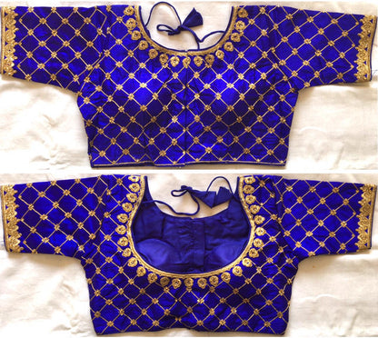 Purple color fentam silk blouse for women
