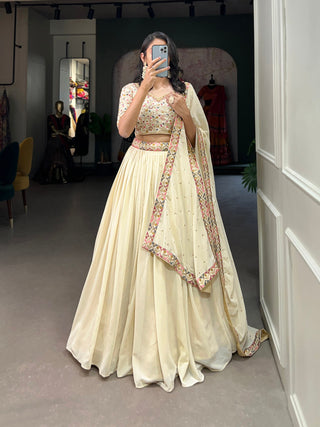 Georgette sequin lehenga choli with dupatta