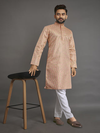 Multicoloured Thread Embroidery Kurta For Men's