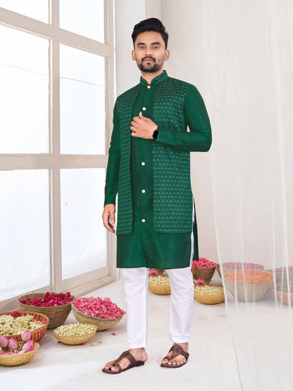 Modern Kurta Pajama with Jacket for wedding
 