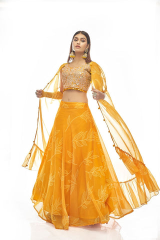 Mustard Yellow Lehenga combination