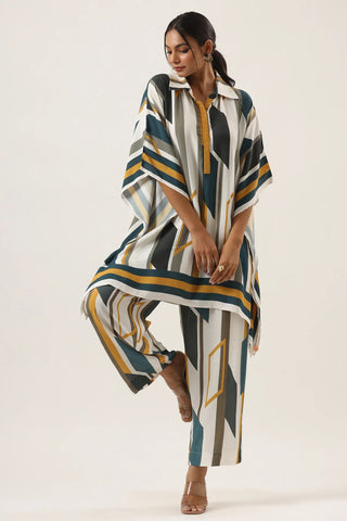 collar style kaftan co ord set