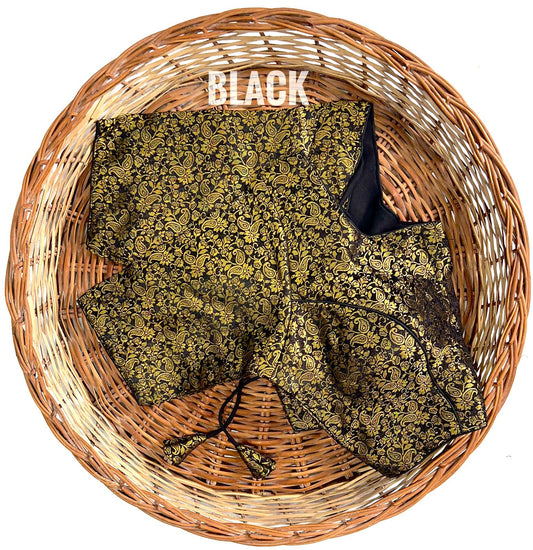 Captivating Black Color Banarasi Silk Sarees Blouse For Women
