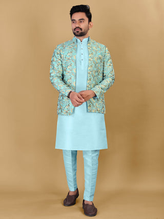 Traditional Indian Wear Long Kurta Pajama And Koti