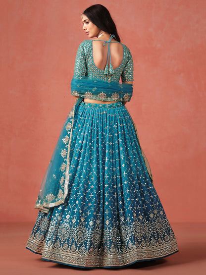 Wedding wear rama color chaniya choli USA