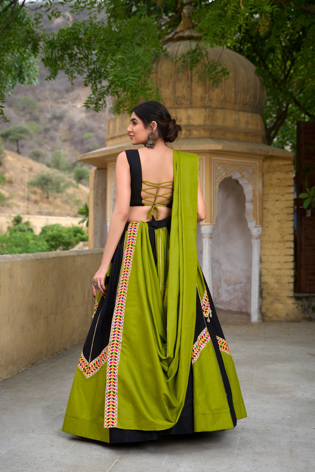 gamthi work ghagra choli for women