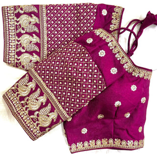 Wine Only saree blouse designs
