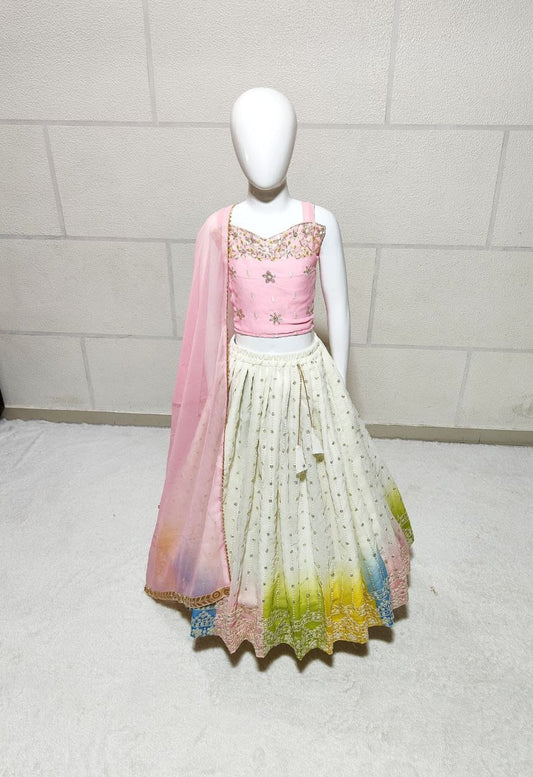White georgette lehenga choli for small girls with price
