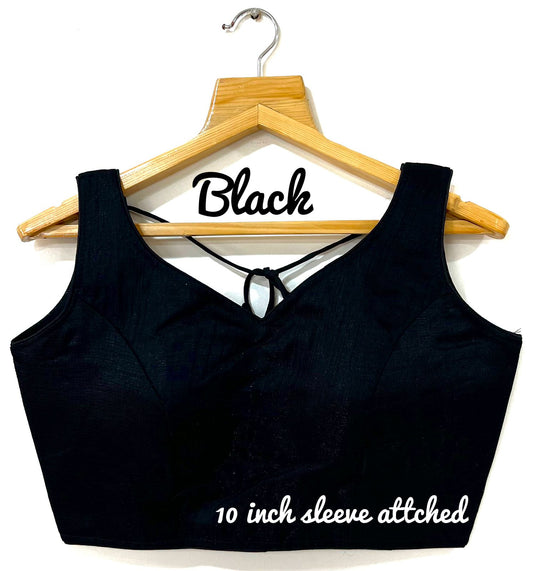 Black color silk sarees blouse for women