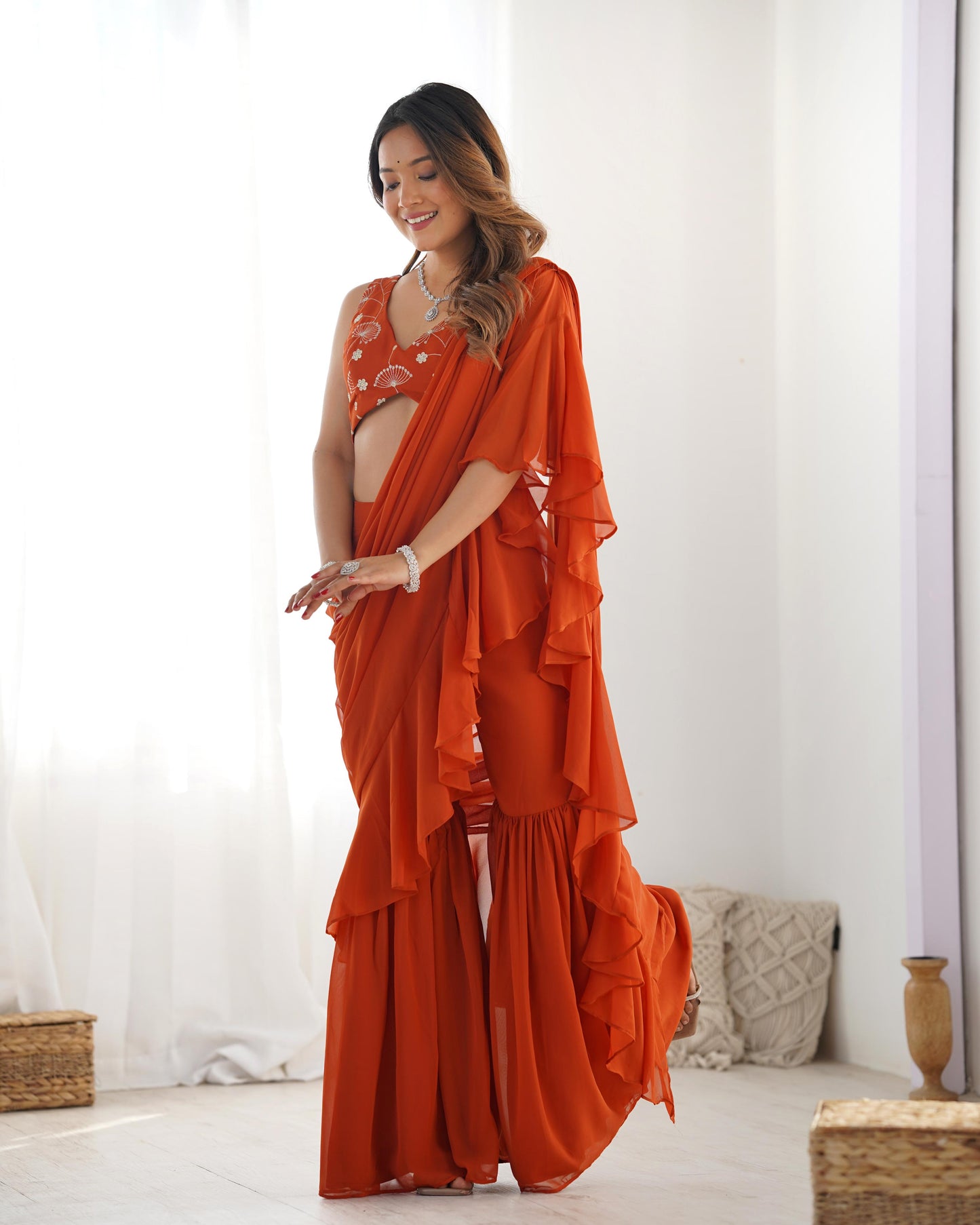 Festive wear georgette saree