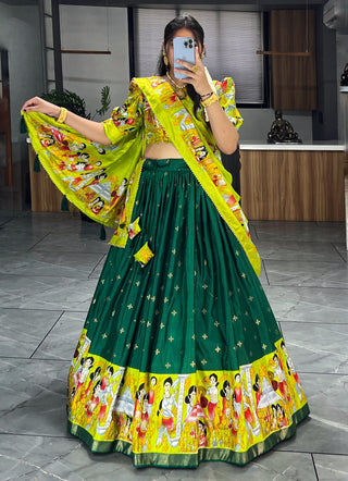 Green navratri lehenga choli for women with price
