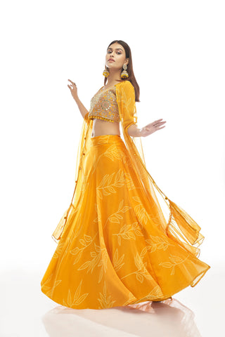 Mustard Yellow Lehenga for Haldi