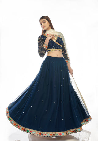 Indian navy blue lehenga choli