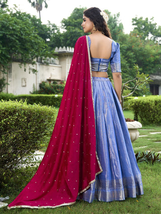 Blue color traditional lehenga choli