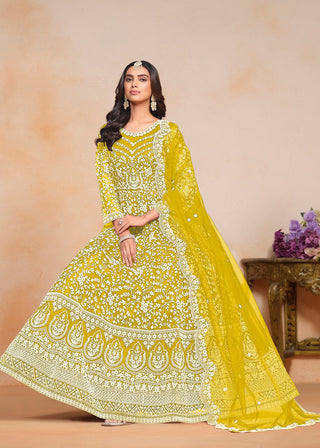 Yellow gown Party Wear
