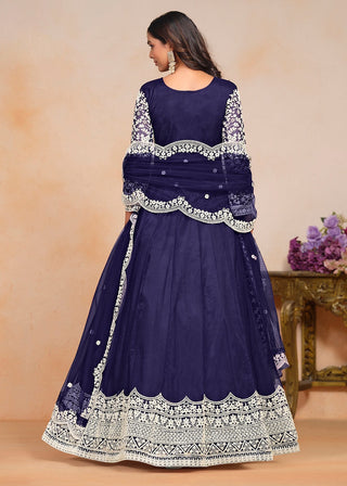 Navy blue Gown for wedding
