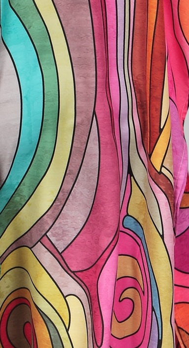 Multi color poly rayon kaftan with price