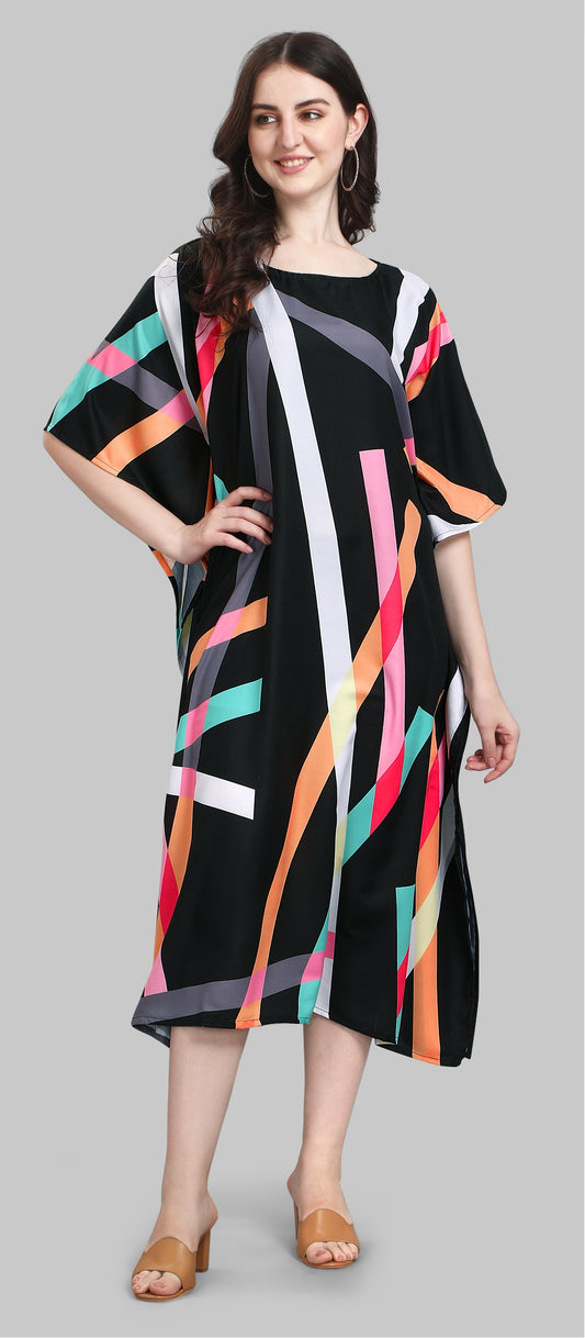 Multi color poly rayon caftan for women