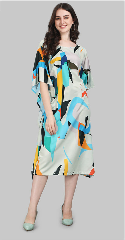 Multi color poly rayon kaftan for women