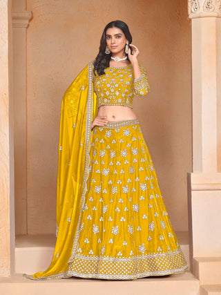 Mustard color lehenga choli