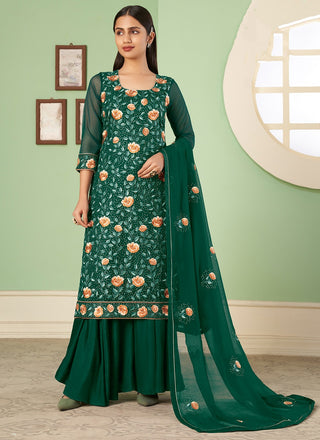 Green Sharara Set for mehndi
