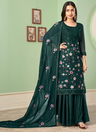 dark green sharara suits for women