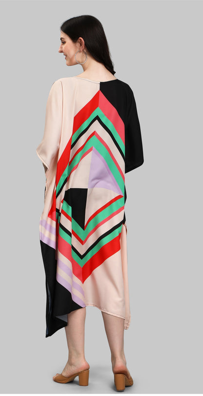 Multi color poly rayon caftan with online