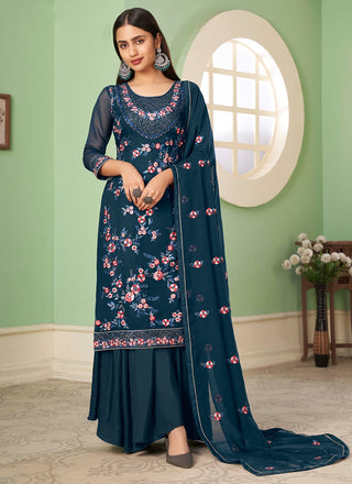 Morepeach georgette sharara suit for women with dupatta
