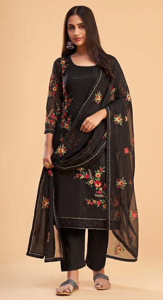 Black georgette salwar Suit
