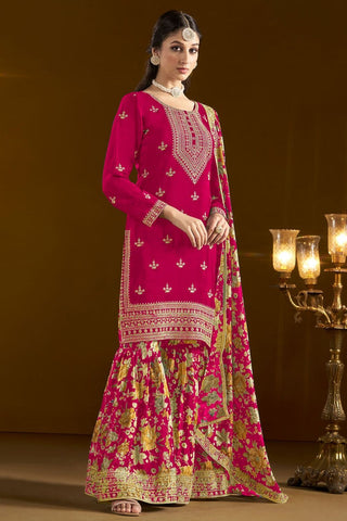 Rani Pink chinon Sharara Suit price
