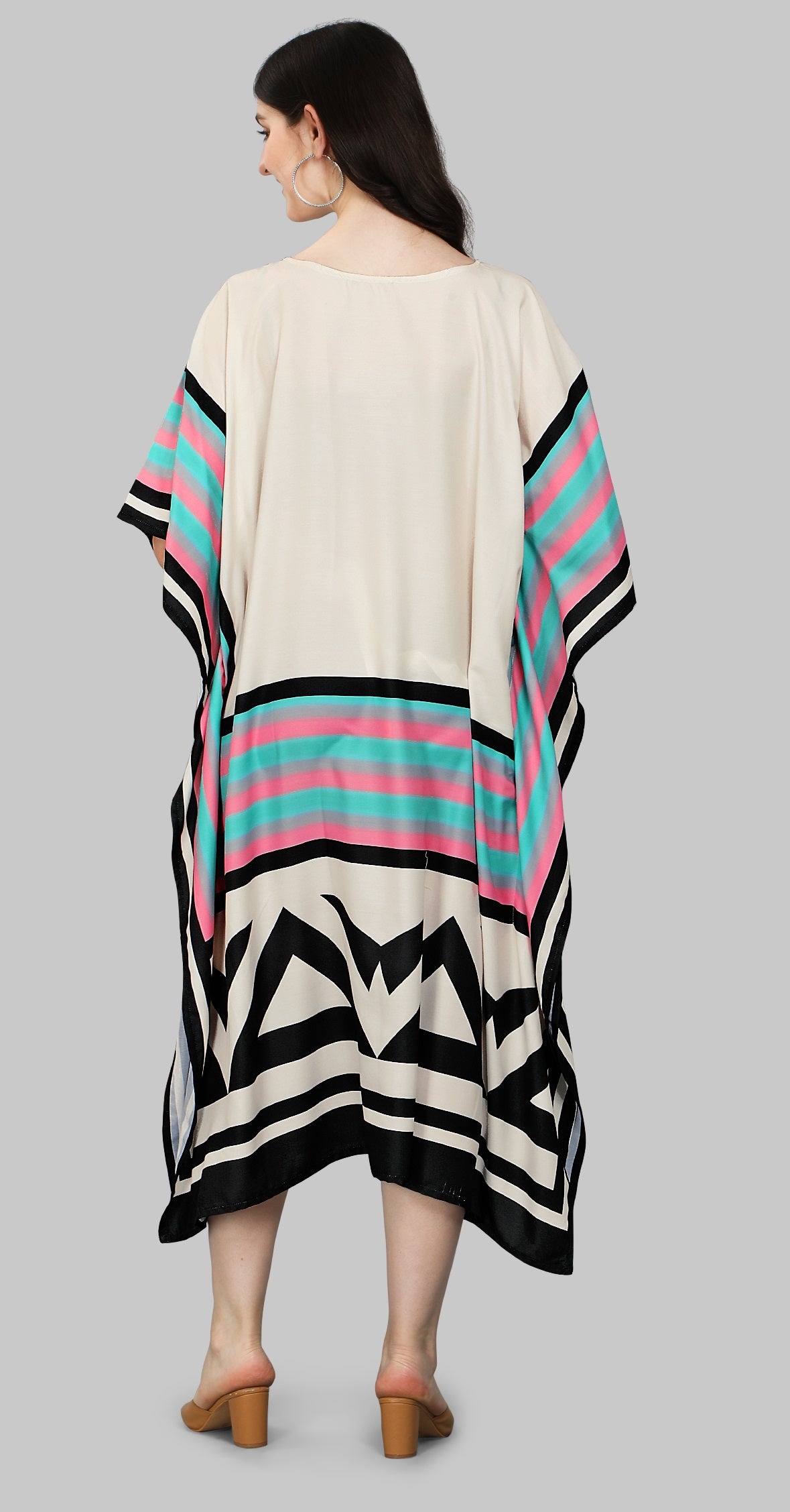 Multi color poly rayon kaftan with online shopping