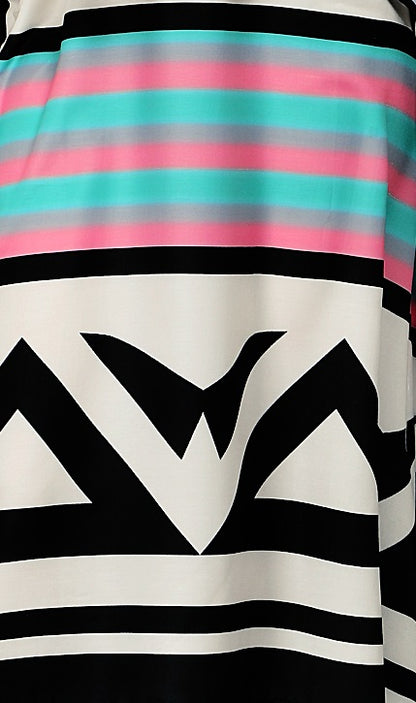 Multi color poly rayon kaftan with images
