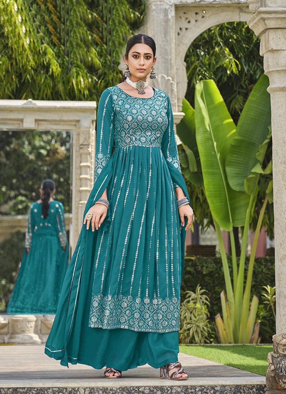 Rama color georgette salwar suit for women