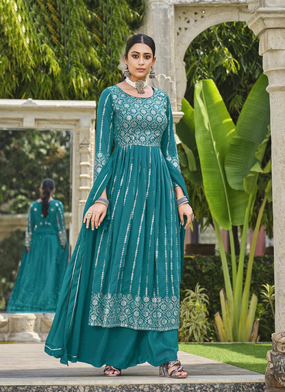 Rama color georgette salwar suit for women