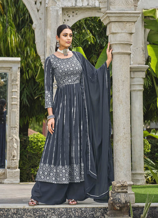 Grey salwar suit for women with dupatta
