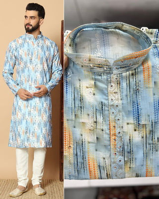 Long Sleeve Linen Kurta for men
