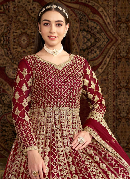 Maroon colour Sharara Suit
