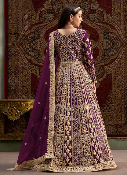 Wine color georgette sharara suit for women
