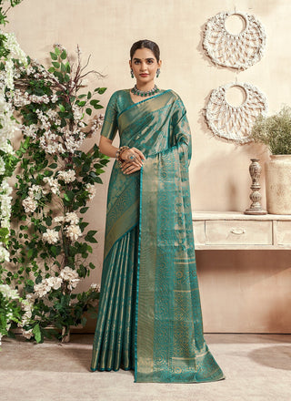 Rama green Silk Saree
