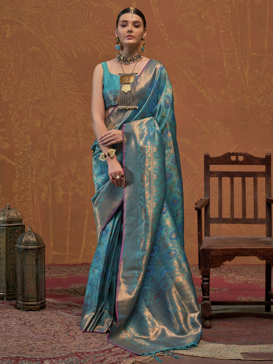 Morpeach color saree with Blouse

